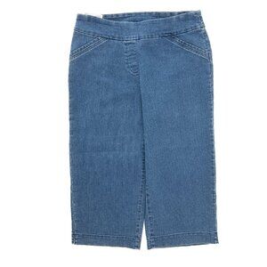 Alia‎ Pull On Skimmer Women's size 12 Medium Wash Blue Denim Jean Shorts